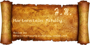 Hartenstein Mihály névjegykártya